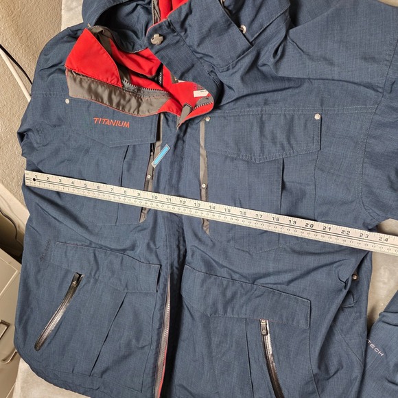 Columbia Titanium Interchange Ski Jacket Omni-Tech Mens XL Blue Gray - Picture 14 of 16